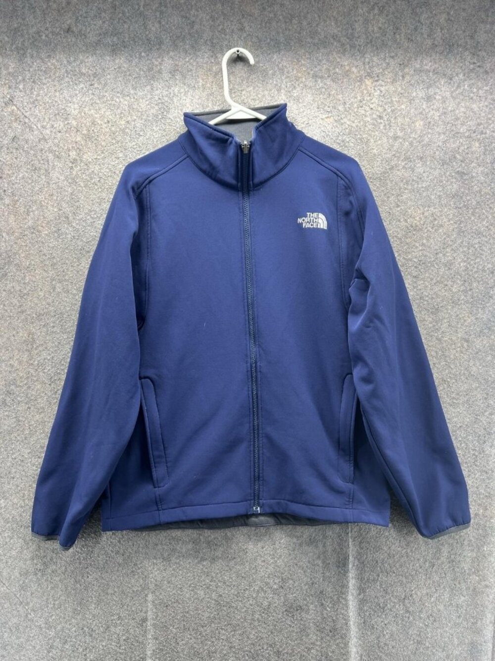 The North Face Jacket Men Medium Blue Softshell Full Zip Fleece Lined Outdoor